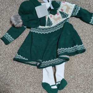 Tahari Green and White Kids Matching Set